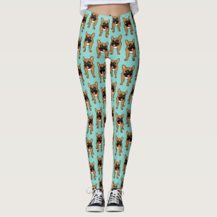 Legging Black Mask Fawn French Bulldog está pronto para jo