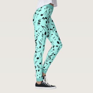 Legging Black Music Notes on Green (ou a sua coroa)