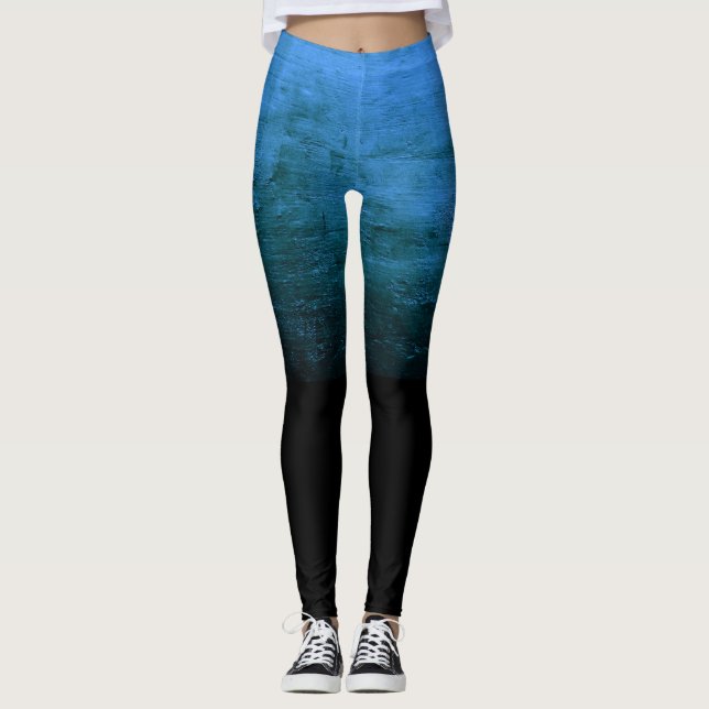 Legging Black Ombré Distressed Texture - Blue (Frente)