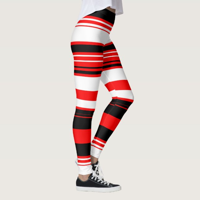Legging Black Red and White Stripes (Direita)