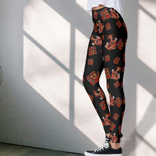 Legging Black Red Dragon Chinese New Year - Símbolo de Sor