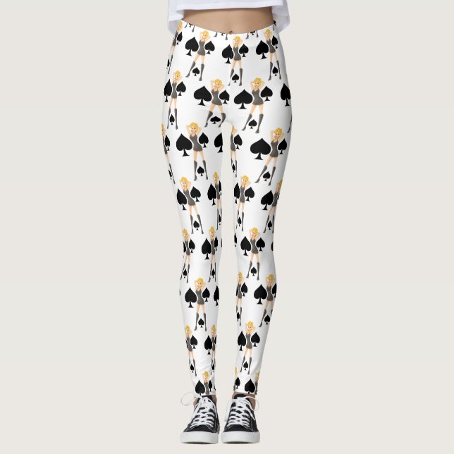 Legging Black Spades, Rainha Loira, Thunder_Cove (Frente)