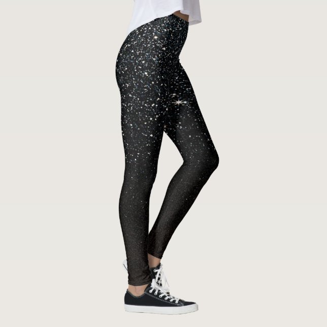 Legging Black Sparkle Faux Glitter Night Sky (Direita)