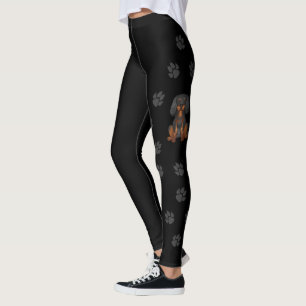 Legging Black & Tan Cavalier King Charles Spaniel & Paws