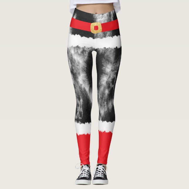 Legging Black Tie Dye Papai Noel Figurino Natal (Frente)