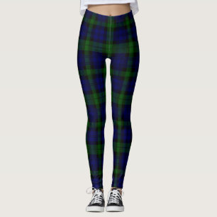 Legging Black Watch Tartan Blue Green Xadrez