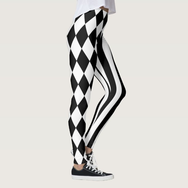 Legging Black White Harlequin Men's Jester Diamond (Direita)