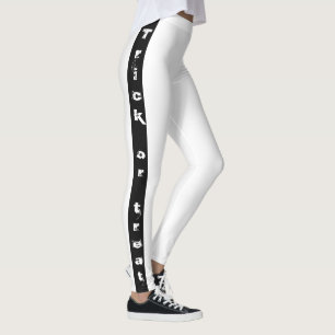 Legging Black White Trick ou Trey Scary Modern Halloween