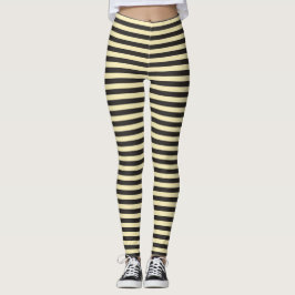 Legging Black Yellow Stripes