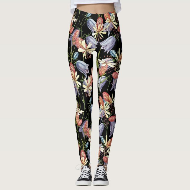 Legging Bladder Campion Bells: Watercolor Floral (Frente)