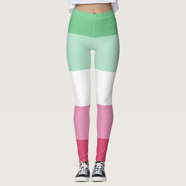 Legging Blindagem branca rosa verde de melancia brosexual  (Frente)