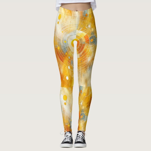 Legging "Blisa do Sol - Abstrato amarelo vivo (Frente)