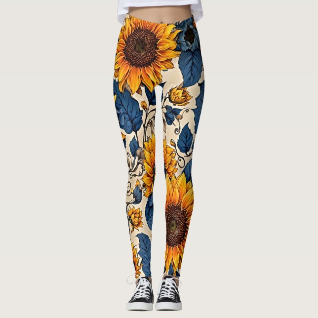 Legging Blisa Radiante de Girassol: Abraça Vibrância com N (Frente)