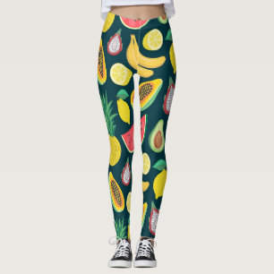 Legging Bliss de padrão de colheita de Frutas tropical