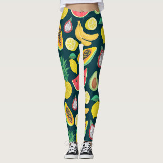 Legging Bliss de padrão de colheita de Frutas tropical