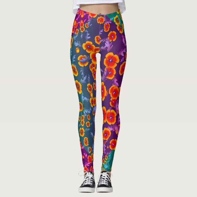 Legging Bloco de cor em negrito Impressão de preenchimento (Frente)