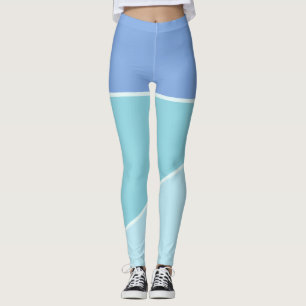 Legging Bloco de cor monocromático de gradiente azul e lac