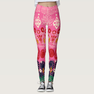 Legging bloco de lotus rosa