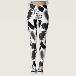 Legging blocos componentes.Preto e Branco.w.01x4