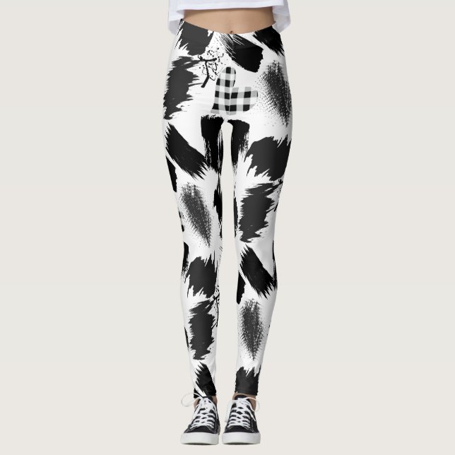 Legging blocos componentes.Preto e Branco.w.01x4 (Frente)