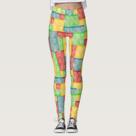 Legging Blocos de Construção de Aquarela Colorida