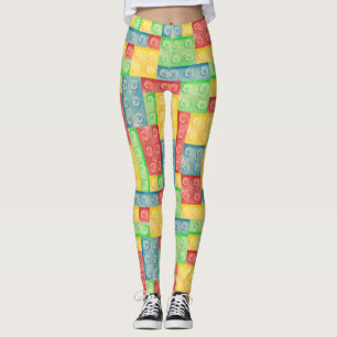 Legging Blocos de Construção de Aquarela Colorida