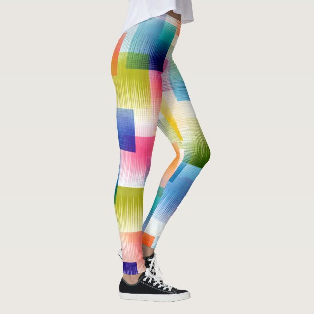 Legging Blocos de Cores Geométricas Vibrantes com Gradient (Direita)