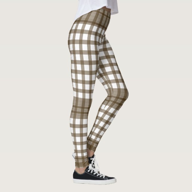 Legging Blocos de Xadrez Marrom (Direita)