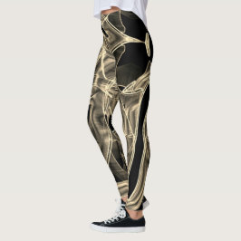 Legging Blocos encurralados beges, que tocam as linhas gra