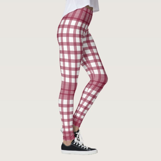 Legging Blocos Xadrez Borgonha (Direita)