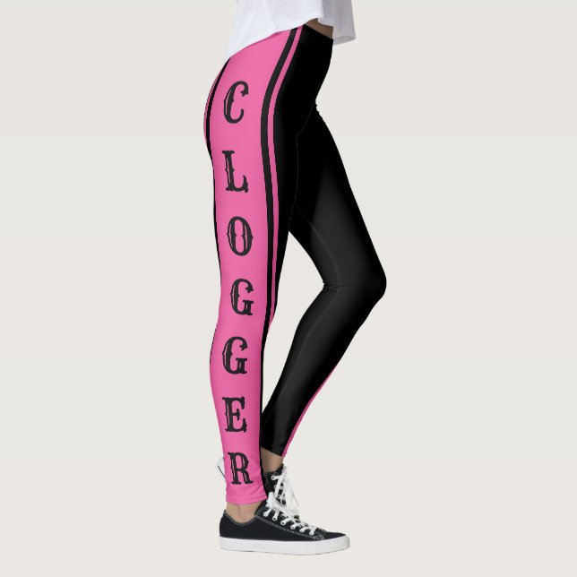 Legging Blogueiro rosa e negro bloga blogueira dança corcu (Direita)