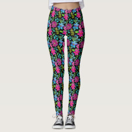 Legging Blooming flower garden chic floral foliage