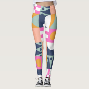 Legging Bloqueio de cor africano, padrão geométrico.