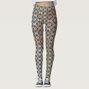 Legging Bloqueio de cores e flores