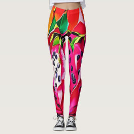 Legging Bloqueio de Frutas de Dragões Exóticos