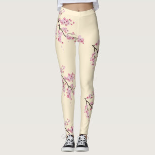 Legging Blossom Tet Hoa Anh Dao Vietnamita Ano Novo WL