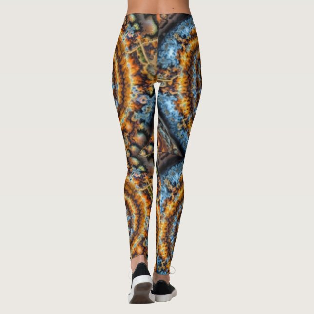 Legging blue and gold fractal swirl (Verso)
