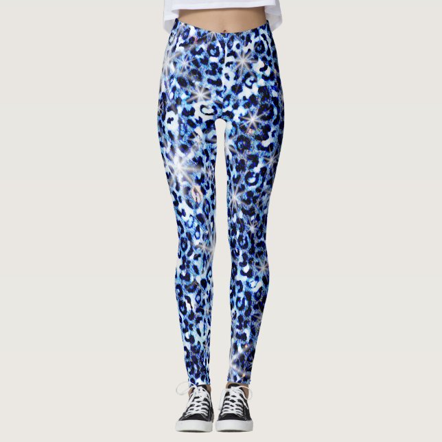 Legging Blue Cheetah Sparkles (Frente)