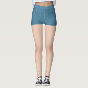 Legging Blue Denim Shorts