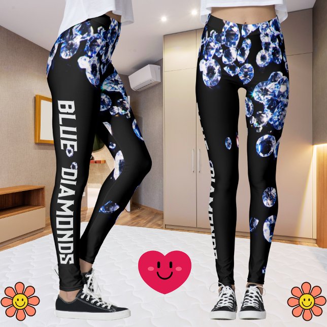 Legging Blue Diamond Modern Trendy Fashion Black Modelo (Criador carregado)
