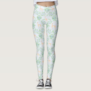 Legging Blue e Green Holly Trellis com Deer