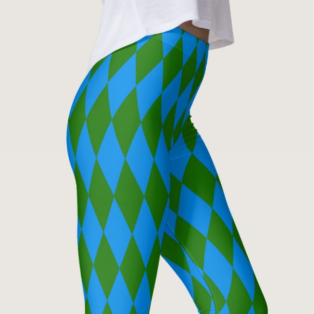 Legging Blue Green Harlequin Checkered Design  (Criador carregado)
