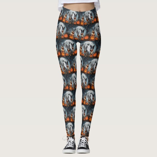 Legging Blue Heeler Halloween Spooky (Frente)