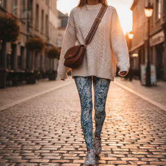 Legging Blue Marble Abstract