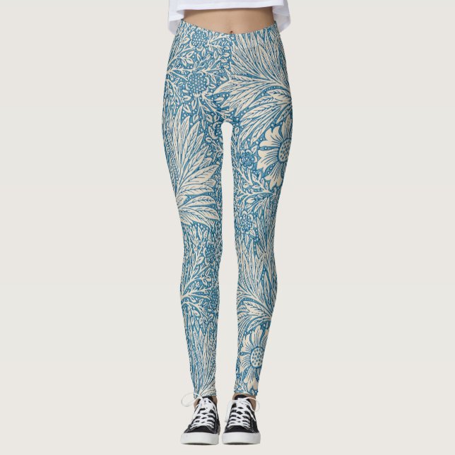 Legging Blue Marigolds (por William Morris) (Frente)