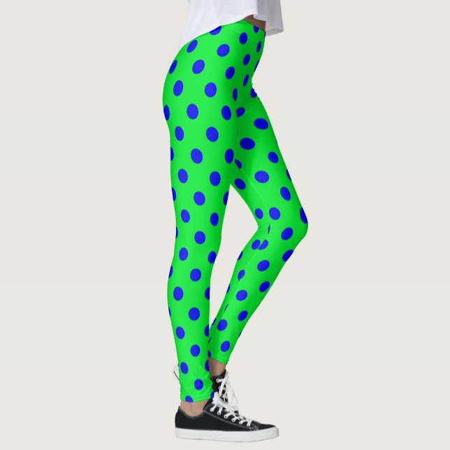 Legging Blue On Green Polka Dots Pattern Design  (Criador carregado)