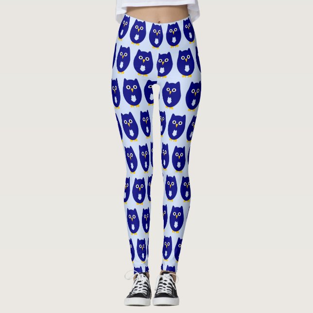 Legging Blue Owl Design Any Colour Background (Frente)