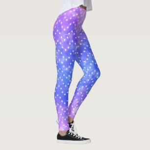 Legging Blue Purple Starry Night Sky Galaxy