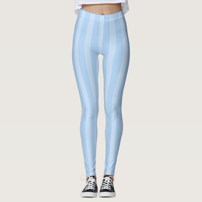 Legging Blue Stripes 80s Exercise Halloween Chic (Frente)