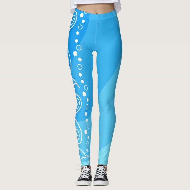 Legging Blue Swirl Energy– Modern Abstract Fitness Style (Frente)
